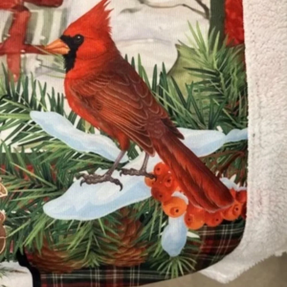 Festive Red Truck Holiday throw Blanket